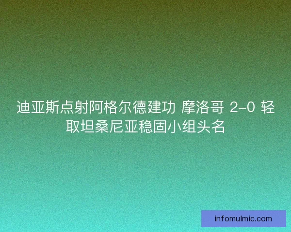 迪亚斯点射阿格尔德建功 摩洛哥 2-0 轻取坦桑尼亚稳固小组头名